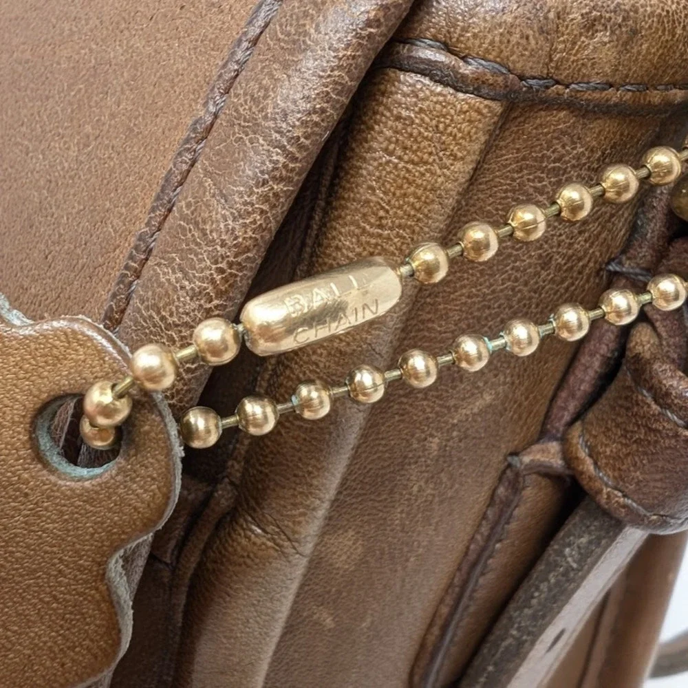 Coach‎ Saddlery Bag 9535 Putty Brown Leather NYC Crossbody Minimal Vintage